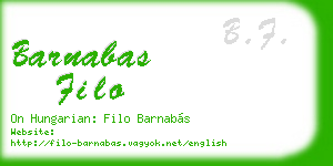barnabas filo business card